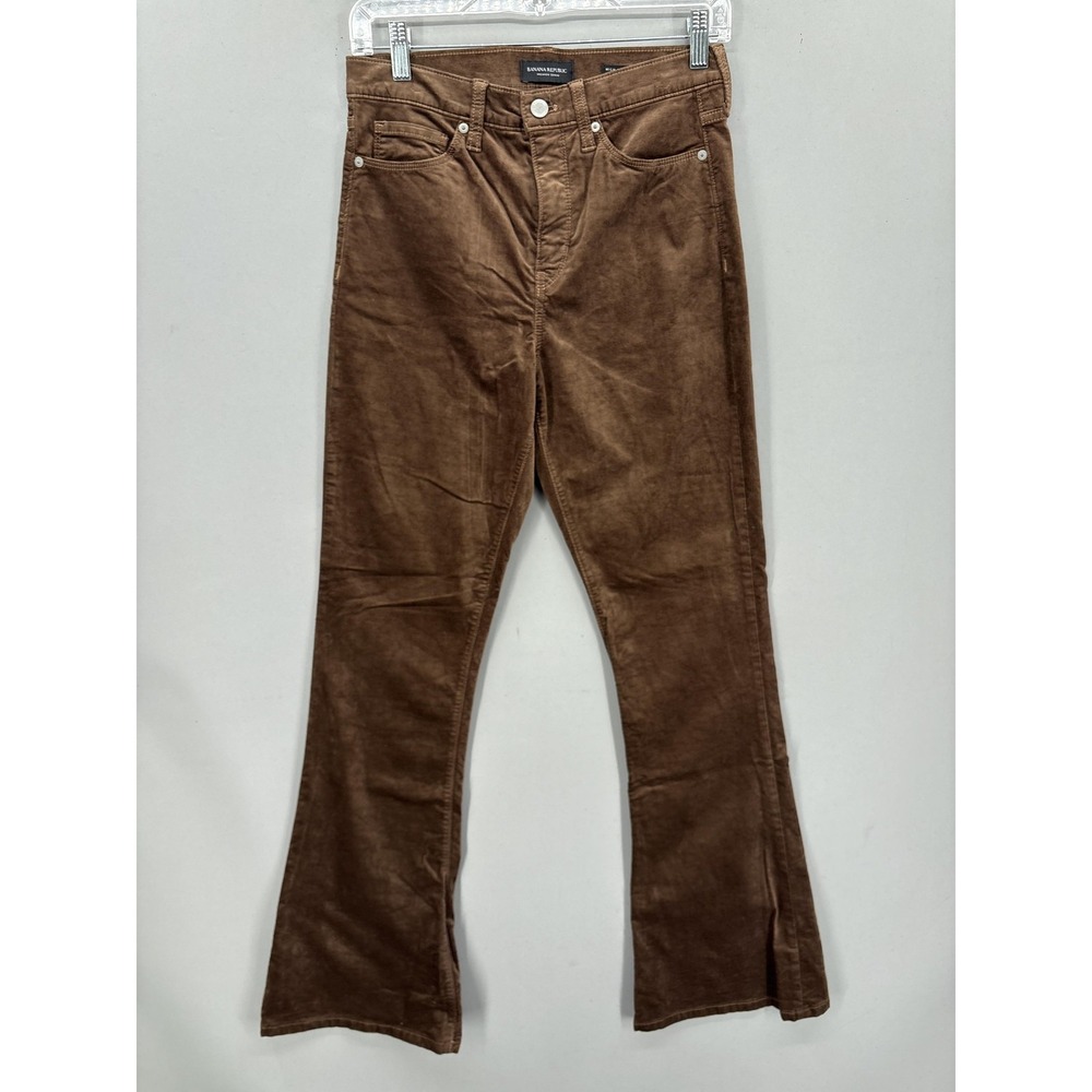 Banana Republic Pants Womens 28 Brown Velvet High Rise Flare Premium Denim
